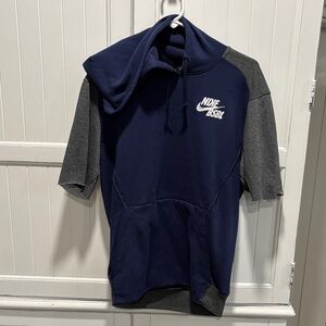 Nike Baseball Navy and Charcoal Short Sleeve Hoodie